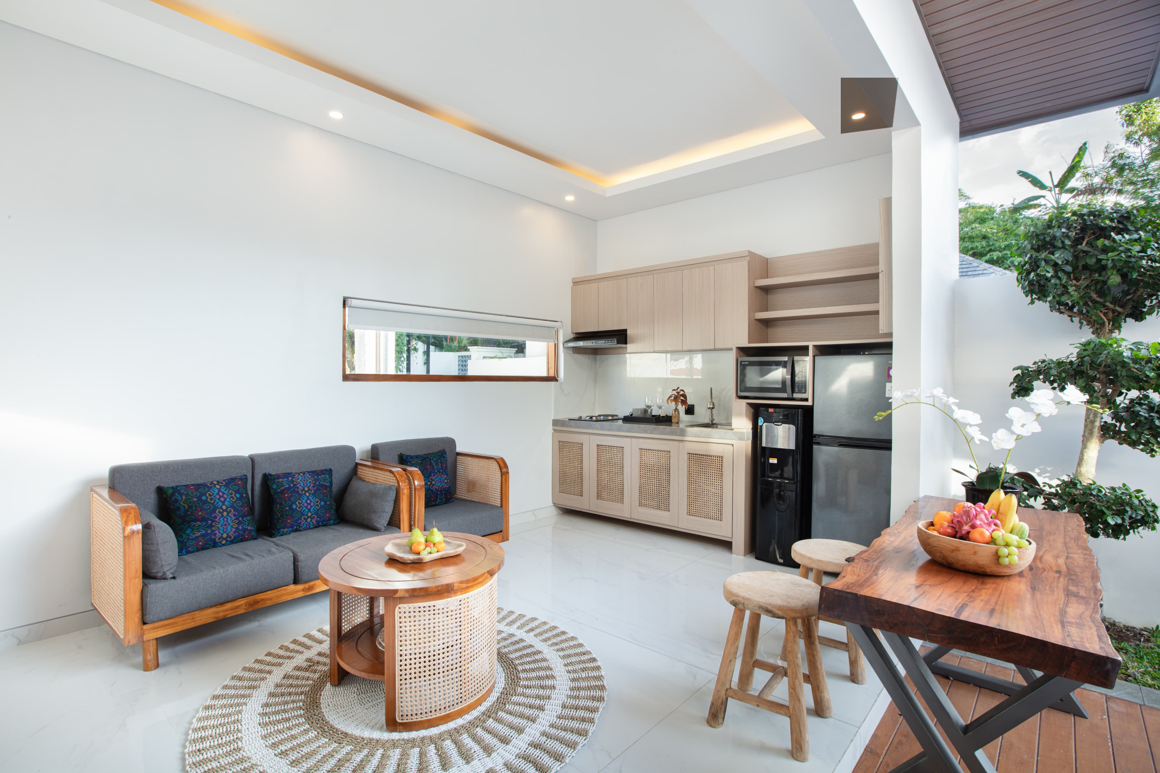The Garden Sanctuary villa nestled in a lush tropical garden with a private plunge pool